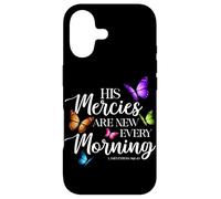 His Mercies Are New Every Morning Bible Verse Butterfly Case for iPhone 17