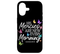 His Mercies Are New Every Morning Bible Verse Butterfly Case for iPhone 17