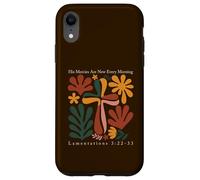His Mercies Are New Every Morning Floral Bible Verse Case for iPhone XR