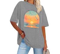 His Mercies are New Every Morning Shirt Sunrise Seagull Graphic T-Shirt Christian Bible Verse Tee Tops Grey