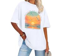 His Mercies are New Every Morning Shirt Sunrise Seagull Graphic T-Shirt Christian Bible Verse Tee Tops White