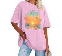 His Mercies are New Every Morning Shirt Sunrise Seagull Graphic T-Shirt Christian Bible Verse Tee Tops Pink