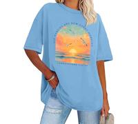 His Mercies are New Every Morning Shirt Sunrise Seagull Graphic T-Shirt Christian Bible Verse Tee Tops Carolina Blue