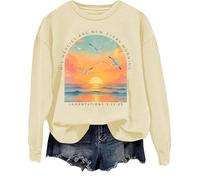 His Mercies Are New Every Morning Sweatshirt Sunrise Seagull Graphic Hoodie Christian Bible Verse Tops