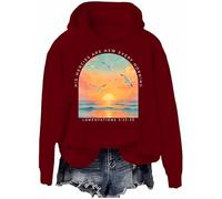 His Mercies Are New Every Morning Sweatshirt Sunrise Seagull Graphic Hoodie Christian Bible Verse Tops