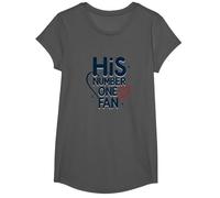His Number One Fan: Romantic Starry Tribute T-Shirt, Girls, Asphalt, Large