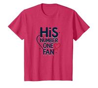 His Number One Fan: Romantic Starry Tribute T-Shirt, Kids, Red Heather, 4 Years