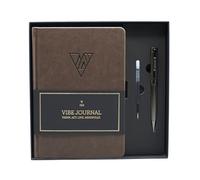 His Vibe Journal + Pen Gift Set | 13-Week Guided Mindfulness Journal for Men | Dynamic Daily Prompts, Practical Exercises, & Habit-Building Tools for Self-Mastery & Mindful Living | A5 | Gift Box