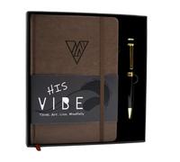 His Vibe Journal + Pen Gift Set | 13-Week Guided Mindfulness Journal for Men | Dynamic Daily Prompts, Practical Exercises, & Habit-Building Tools for Self-Mastery & Mindful Living | A5 | Gift Box