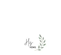 His Vows: Small Vow Books For Wedding Boho Style With Lined Pages