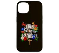 His Way is Better Christian Faith Floral Cross Dove Bird Case for iPhone 13