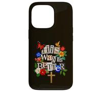 His Way is Better Christian Faith Floral Cross Dove Bird Case for iPhone 13 Pro