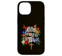 His Way is Better Christian Faith Floral Cross Dove Bird Case for iPhone 14