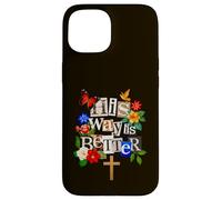 His Way is Better Christian Faith Floral Cross Dove Bird Case for iPhone 15