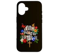 His Way is Better Christian Faith Floral Cross Dove Bird Case for iPhone 16