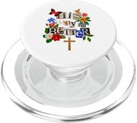 His Way is Better Christian Faith Floral Cross Dove Bird PopSockets PopGrip for MagSafe