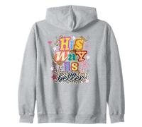 His Way Is Better Christian Faith Leopard Print Collage Zip Hoodie