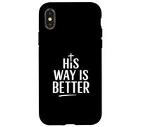 His Way is Better Christian Minimalist Cross Jesus Faith Case for iPhone X/XS