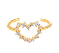 His Wedding Ring Gold Engagement Rings for Women 9K Au375 Size S 1/2 White Round Moissanite Stackable for Lesbian Upgrade 3.0