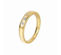 His Wedding Ring Gold Hoop Rings 18K Au750 Moissanite Elegant Size P 1/2 Simple for Aunt Birthday Jewelry