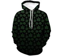 Hisayhe Mens Womens Casual Hoodie Pullover Weed Leaf 3D Printing Graphic Sweatshirt Tops, Colour3, S