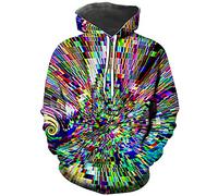 Hisayhe Trippy Hoodies Tops Psychedelic Hooded Pullover Sweatshirt for Men, Multicolor2, M