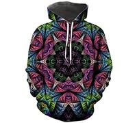 Hisayhe Trippy Hoodies Tops Psychedelic Hooded Pullover Sweatshirt for Men, Multicolor3, M