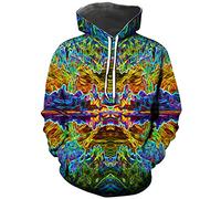 Hisayhe Trippy Psychedelic Pullover Sweatshirts Hippe Hoodies for Mens, Multicolor1, Large