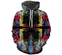 Hisayhe Trippy Psychedelic Pullover Sweatshirts Hippe Hoodies for Mens, Multicolor2, M