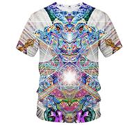 Hisayhe Trippy Psychedelic T-Shirt Men's 3D Cool Graphic Short Sleeve Tees Top, Multicolor2, Medium