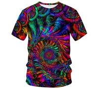 Hisayhe Trippy T-Shirt 3D Printed Psychedelic Tie Dye Tee for Men - - XL