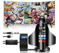 HISBO【2025 New Upgrade】TV Aerial Indoor,1000+ Miles Long Range Freeview Aerial TV Supports 4K 1080P Signal Reception, TV Ariels Outdoor with 28ft Coaxial Cable,Compatible with All TVs.