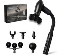 HISBO Massage Gun with Upgraded Extension Handle, Massage Gun Deep Tissue - Back Massager for Pain Relief Deep Tissue, Muscles/Neck/Shoulders/Waist/Legs Massager, 5 Replaceable Heads & 9 Speed Levels