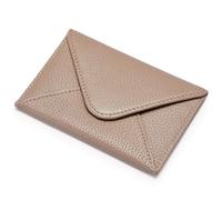 HISCOW Full Grain Leather Envelope Business Card Holder, Taupe, One Size, Minimalist