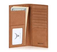 HISCOW Full Grain Leather Slim Long Wallet for Men, Aniline Leather Tan, One Size, Classic