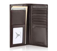 HISCOW Full Grain Leather Slim Long Wallet for Men, Coffee, One Size, Classic