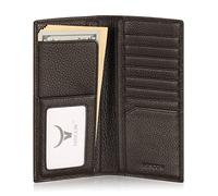 HISCOW Full Grain Leather Slim Long Wallet for Men, Pebbled Coffee, One Size, Classic
