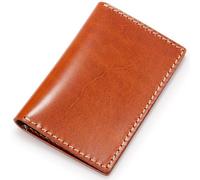 HISCOW Men's Slim Full Grain Leather Business Card Holder, Veg-Tanned Cognac, One Size, Minimalist