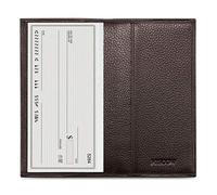 HISCOW Minimalist Checkbook Cover - Full Grain Leather, Pebbled Coffee, One Size, Minimalist.