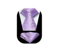 HISDERN 63 Inch Mens Ties Extra Long Tie and Pocket Square | 160cm Length，Various Types of Knotted Neckties，Perfect for Big and Tall，Necktie and Handkerchief，Formal，Wedding，Business，XL