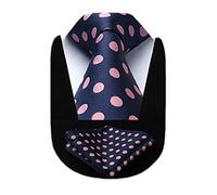 HISDERN 63 Inch Mens Ties Extra Long Tie and Pocket Square | 160cm Length，Various Types of Knotted Neckties，Perfect for Big and Tall，Necktie and Handkerchief，Formal，Wedding，Business，XL
