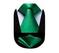 HISDERN 63 Inch Mens Ties Extra Long Tie and Pocket Square | 160cm Length，Various Types of Knotted Neckties，Perfect for Big and Tall，Necktie and Handkerchief，Formal，Wedding，Business，XL