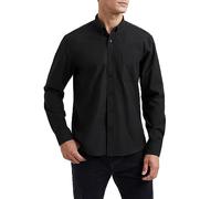 HISDERN Black Shirt for Men Casual Long Sleeve Oxford Shirt Button Down Mens Shirts with Pocket Regular Fit 3XL