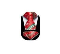 HISDERN Christmas Red Ties for Men Xmas Novelty Tie and Pocket Square Festive Party Funny Necktie Gift Set