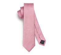 HISDERN Dusty Pink Tie Silk Skinny Tie Slim ties For Men Solid NeckTie Classic Formal Tie For Business Wedding(6cm)