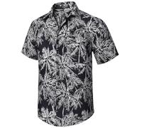 HISDERN Hawaiian Shirts for Men Casual Mens Shirts Short Sleeve Summer Funky Beach Men's Regular Fit Hawaii Print Short Sleeved Aloha Shirt,Black,3XL