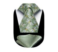 HISDERN Men's Animal Pattern Ties Wedding Tie Handkerchief Fashion Print Business Necktie & Pocket Square Set