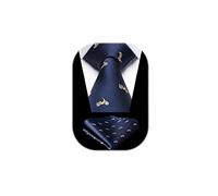 HISDERN Men's Animal Pattern Ties Wedding Tie Handkerchief Fashion Print Business Necktie & Pocket Square Set