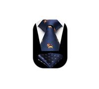 HISDERN Men's Animal Pattern Ties Wedding Tie Handkerchief Fashion Print Business Necktie & Pocket Square Set