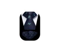 HISDERN Navy Blue Tie for Men Butterfly Pattern Ties Handkerchief Novelty Animal Print Wedding Necktie & Pocket Square Set